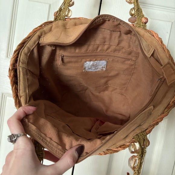 Cappelli Straworld Y2K Boho Pink Woven Shoulder Tote Style Bag w/ Beaded Straps - Picture 8 of 11